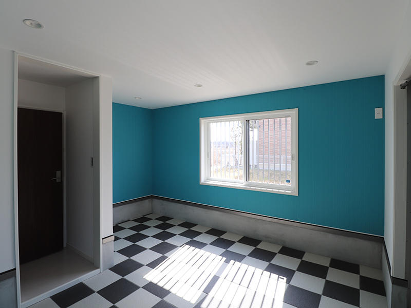 バイク用に土間スペース完備