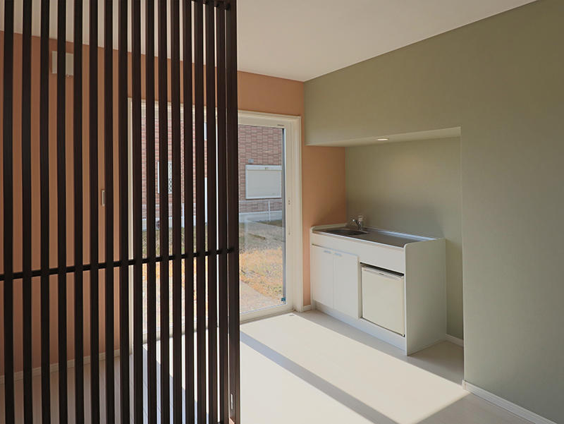 パステルカラーで落ち着いた空間に