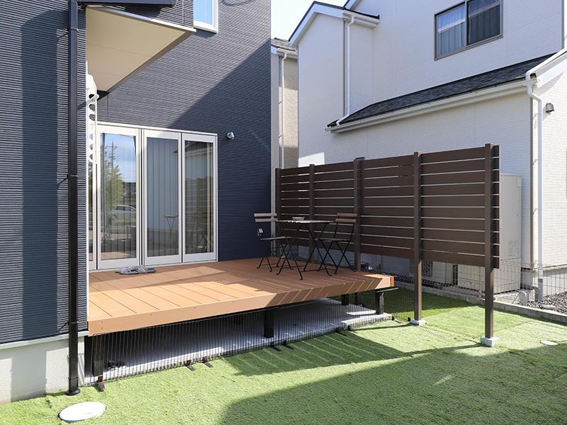 ゼロキューブ新築　ウッドデッキ｜滋賀で家を建てるなら匠工房