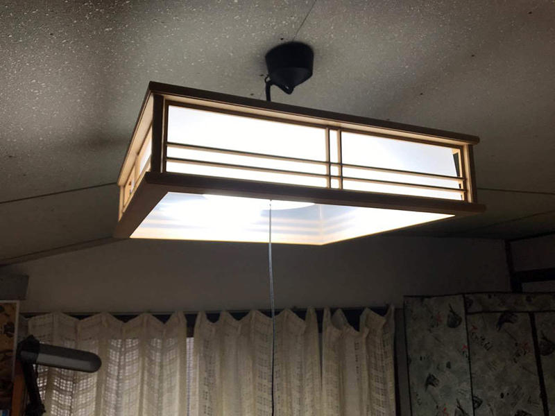 施工後　リビングの照明