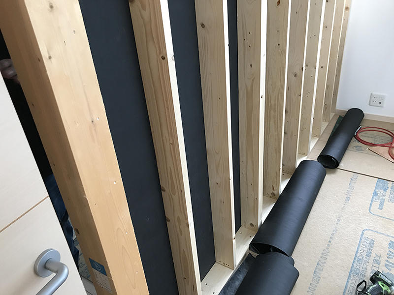 間仕切り壁リフォーム施工中　間仕切り壁造作｜滋賀でリフォームするなら匠工房