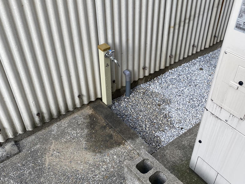 外部水栓リフォーム完成　蛇口のある水栓にしました｜滋賀でリフォームするなら匠工房