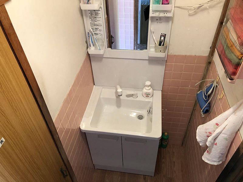 甲賀市洗面台リフォーム施工事例