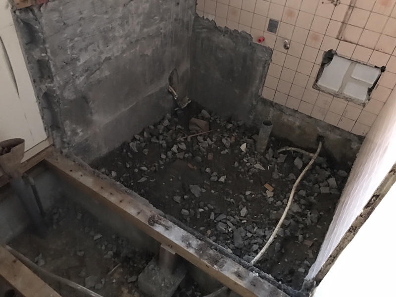 解体　お風呂　システムバス　施工事例