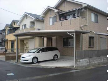 隅切り加工カーポート