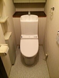 一体トイレでお掃除しやすく、快適に