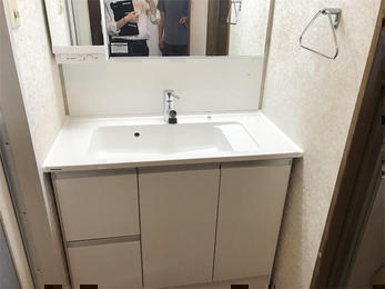 収納力アップで洗面快適！！