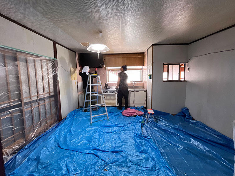 近江八幡市 キッチンリフォーム 施工中｜滋賀でリフォームするなら匠工房